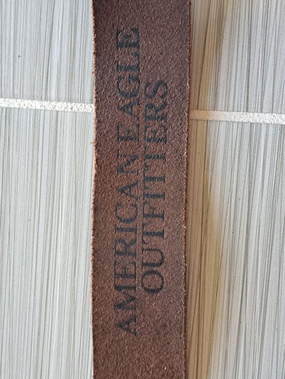 American Eagle Outfitters Mens Brown Leather Belt Metal Buckle Size 32 Retro